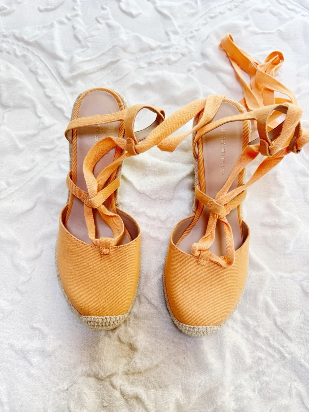 Stuart Weitzman Mango Lace Up Espadrilles Size 7.5 - Picture 2 of 6